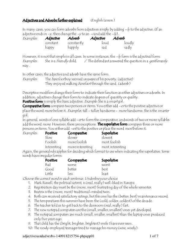 🌱 What is the difference between adjective and adverb. What is the