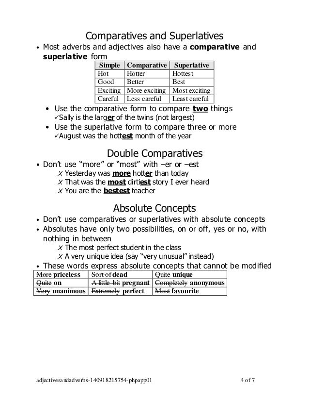 grammar lesson adjective adverb adjectival form