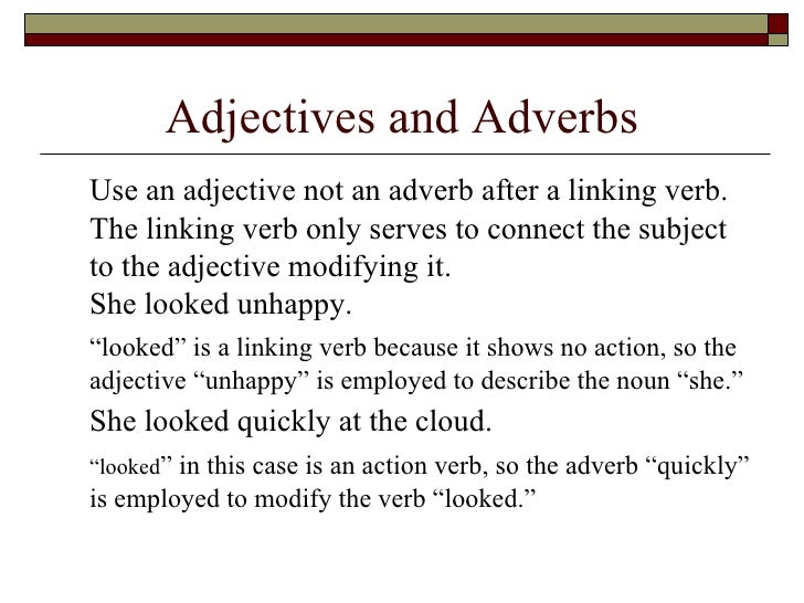 what is an adverb vs adjective