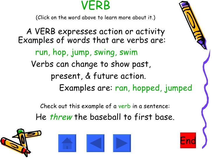 Adjectives Nouns Verbs