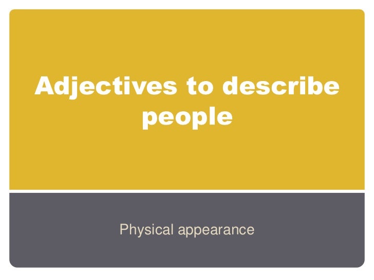 adjectives to describe people