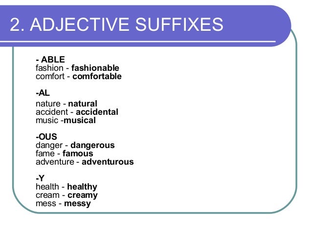 Adjective Suffixes