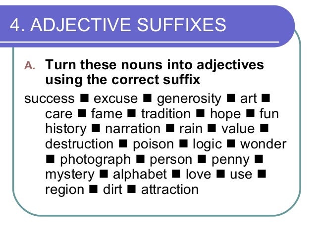 Contoh Adjective Suffix y Contoh Box