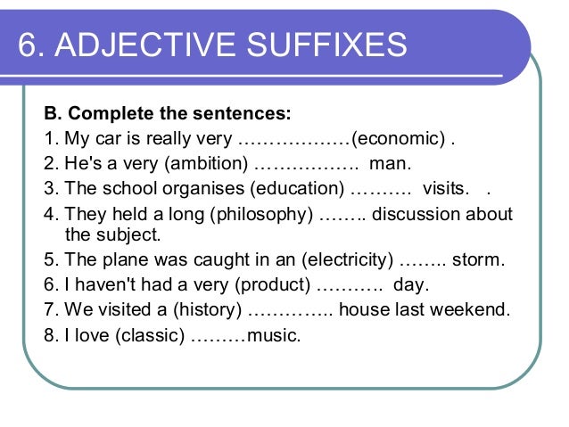 Choose the correct form of adjective. Adjective suffixes. Suffixes in English adjectives. Adjective forming suffixes. Suffixes and prefixes of adjectives.
