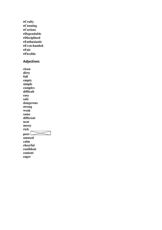 Same Adjective List.pdf Adjetives | DOCX