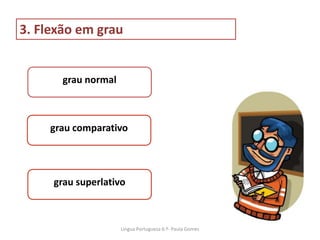 grau normal
grau comparativo
grau superlativo
3. Flexão em grau
Lingua Portuguesa 6.º- Paula Gomes
 