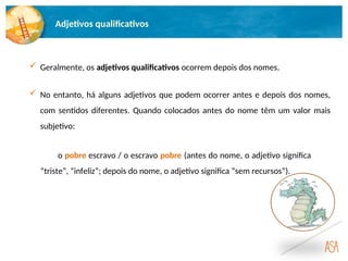 o Adjetivo, a sua função no texto e os seus graus. | PPT