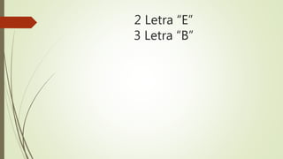2 Letra “E”
3 Letra “B”
 