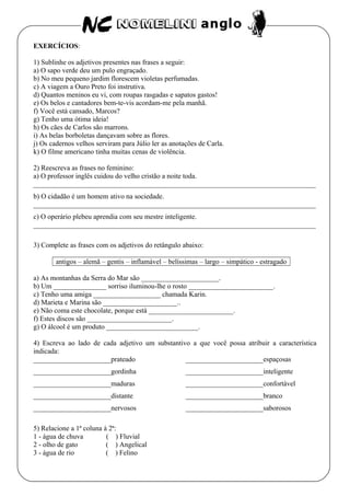 CAÇA PALAVRAS Adjetivos, Exercícios Português (Gramática - Literatura)