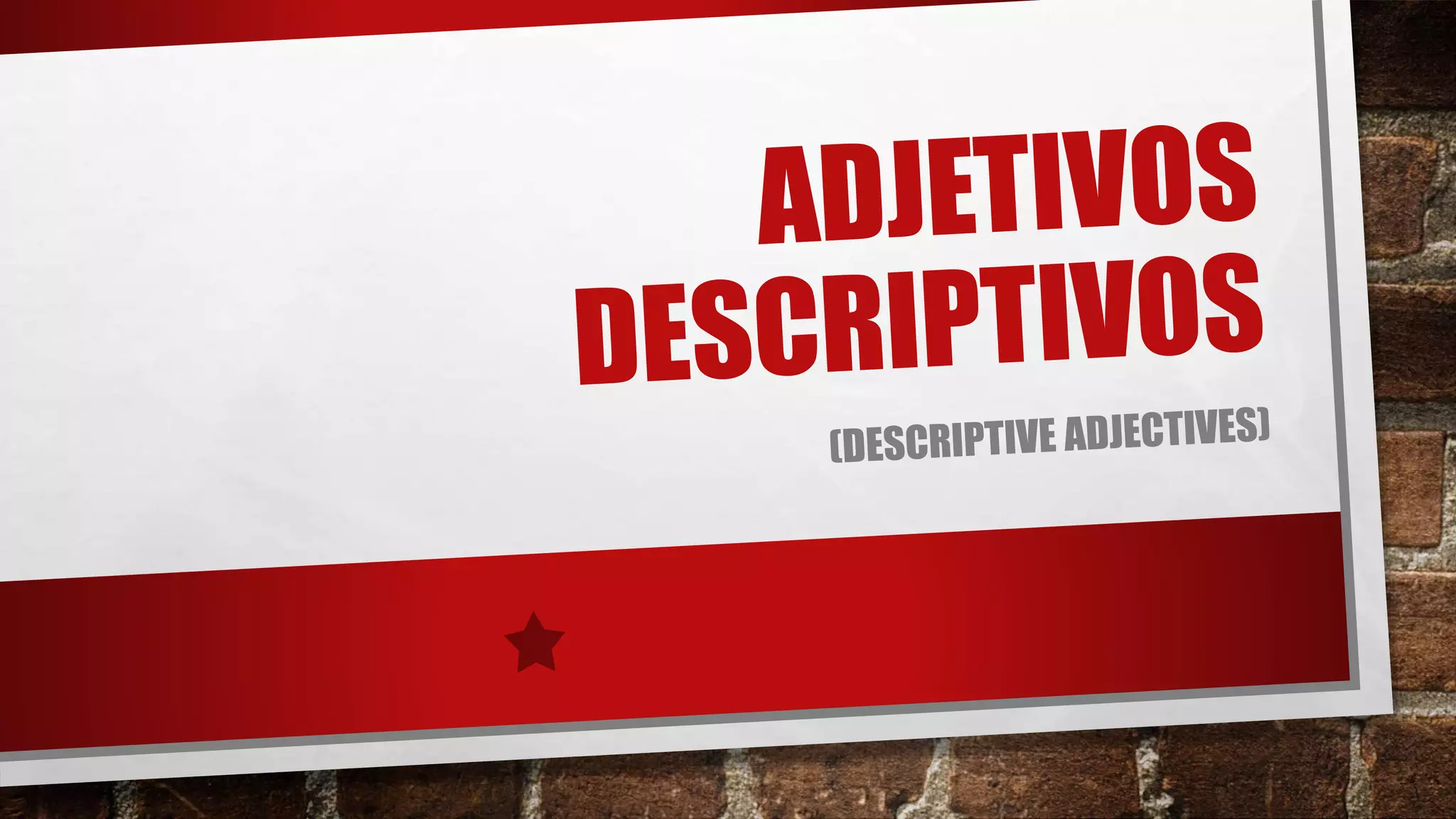 Adjetivos descriptivos | PPTX