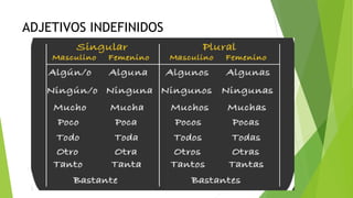 ADJETIVOS INDEFINIDOS
 