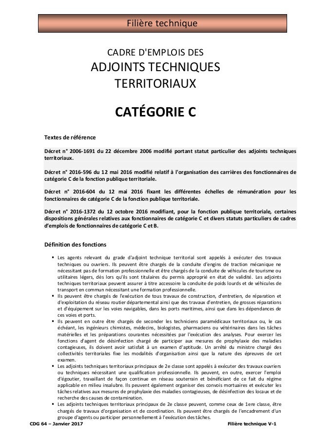 Adjoints Techniques Territoriaux Cat C