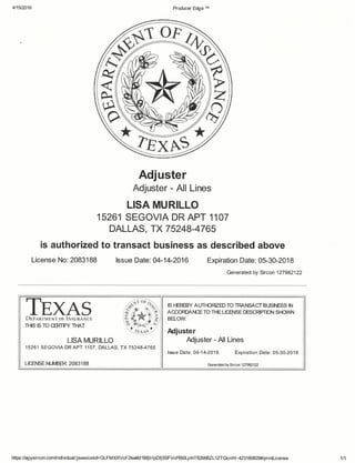Adjuster License
