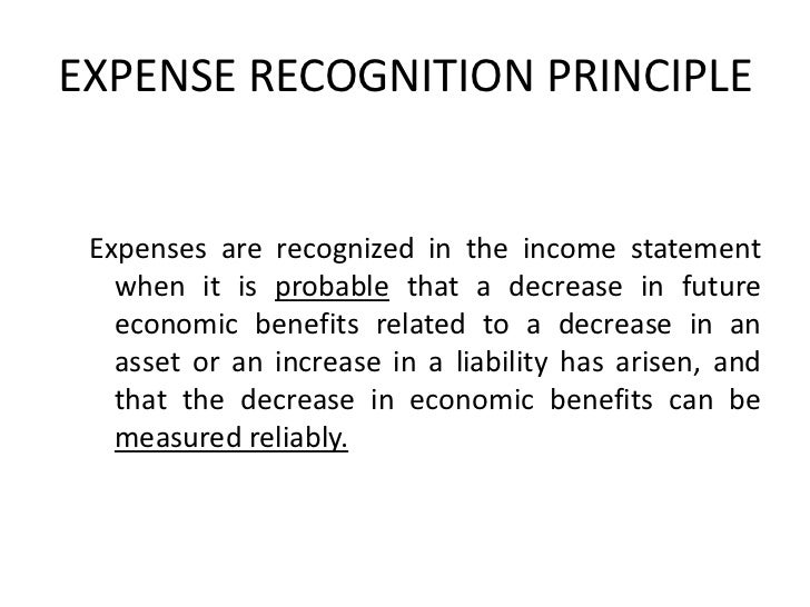 matching principle expense recognition matching principle expense recognition