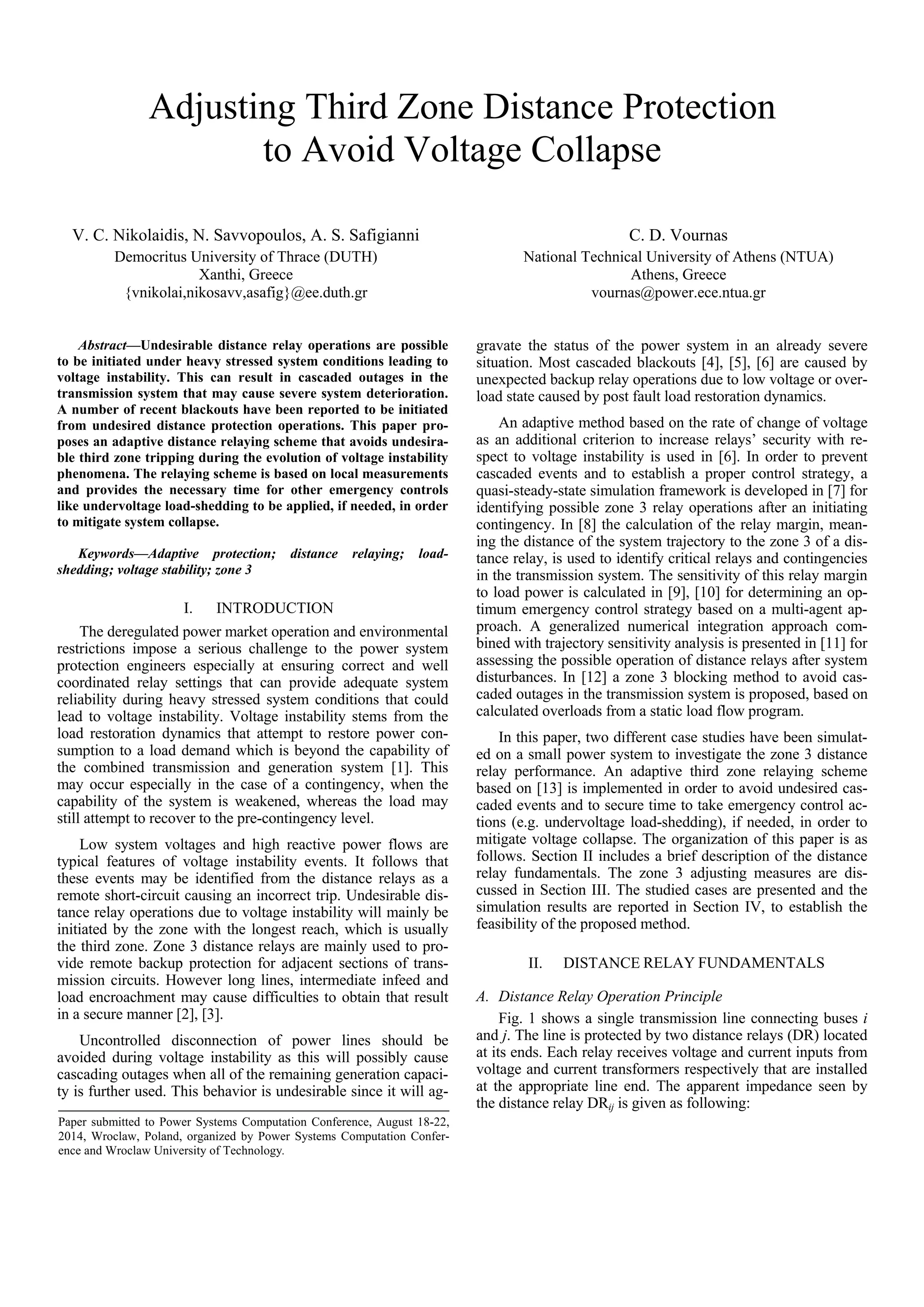 Adjusting third zone distance protection | PDF