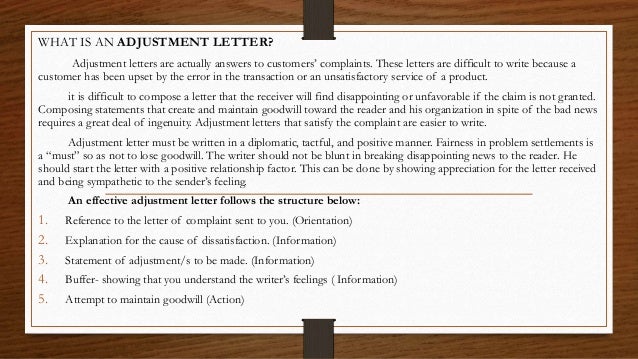is what letters a adjustment Adjustment Letter