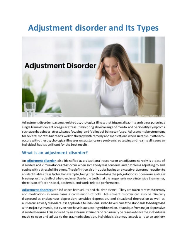 Adjustment disorder and its types
