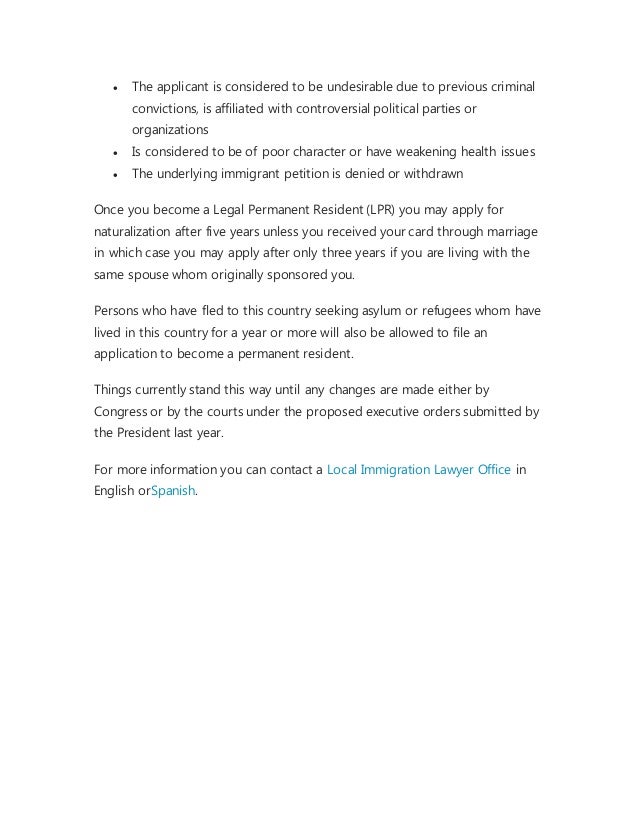 Adjustment of status to permanent resident