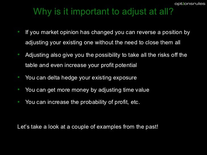 Option trading adjustment