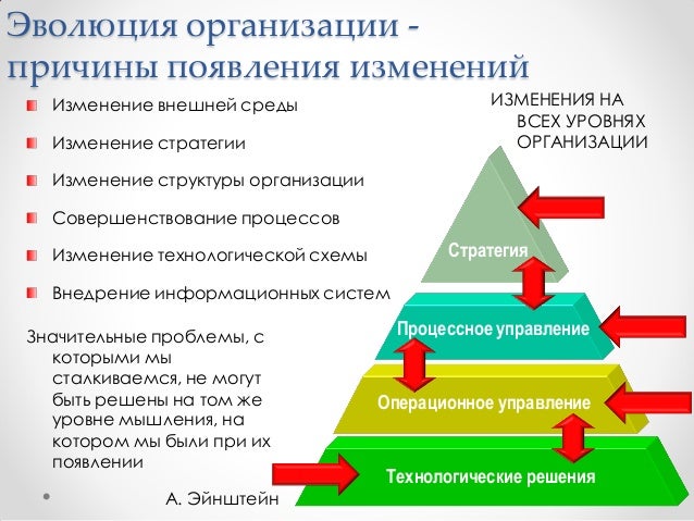 Суть эволюции организации