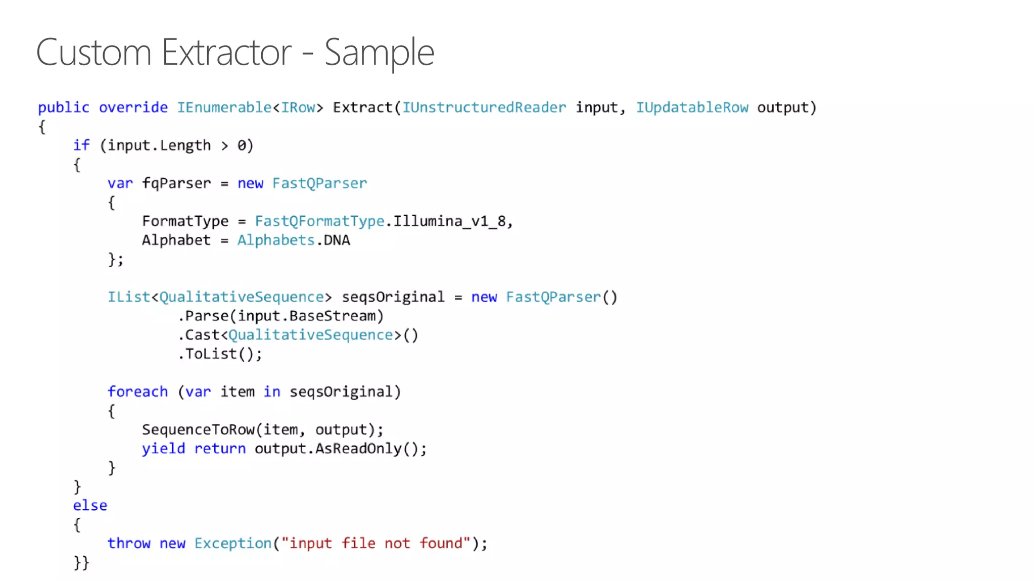 Custom Extractor - Sample
 