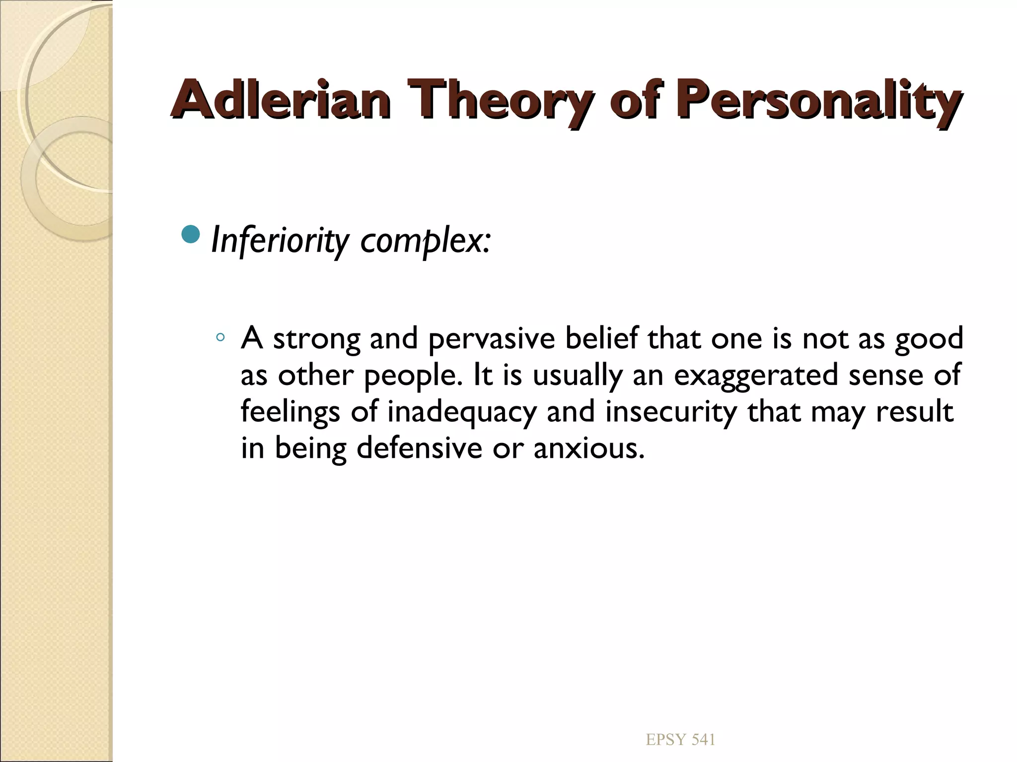 Adlerian theory of personality | PPT