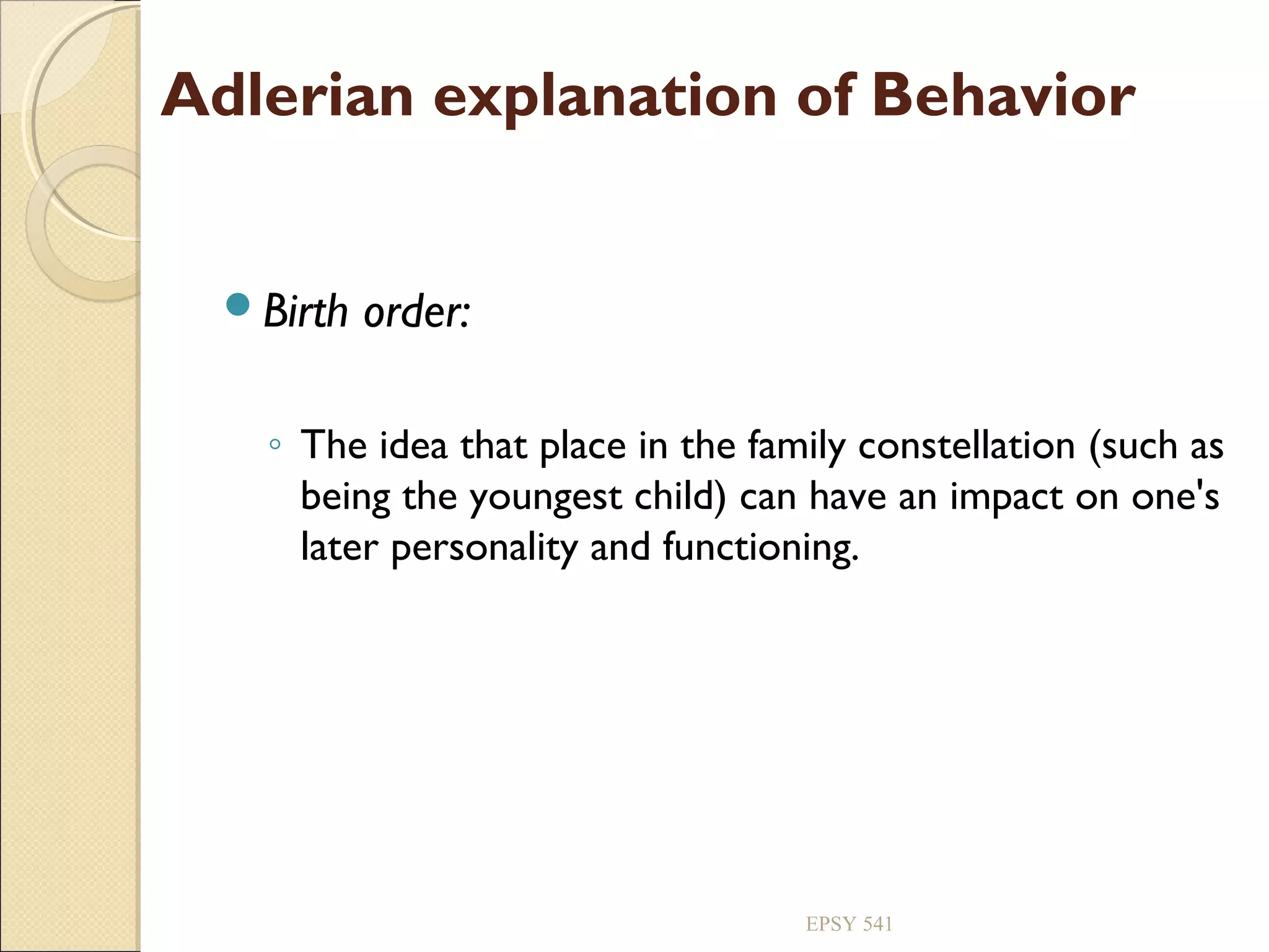 Adlerian theory of personality | PPT