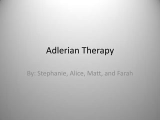 adlerian therapy