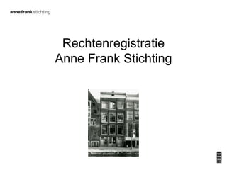 Rechtenregistratie
Anne Frank Stichting
 