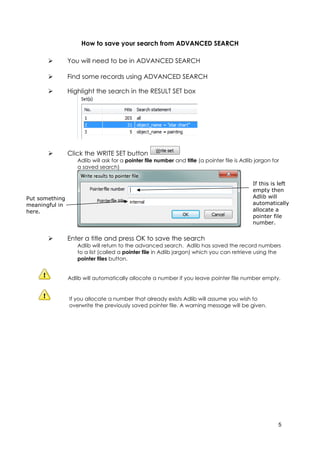 Adlib Tips & Tricks – Axiell Training | PDF