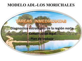 MODELO ADL-LOS MORICHALES
.- Diagnostico estratégico de la región norte.
.- Constitución legal
.- Plan de trabajo.
 