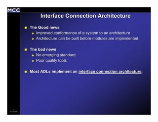 Architecture Description Languages: An Overview