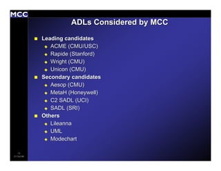 Architecture Description Languages: An Overview