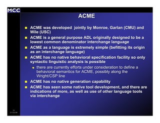 Architecture Description Languages: An Overview