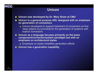 Architecture Description Languages: An Overview