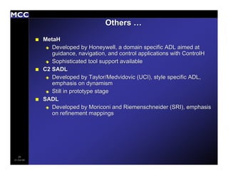 Architecture Description Languages: An Overview
