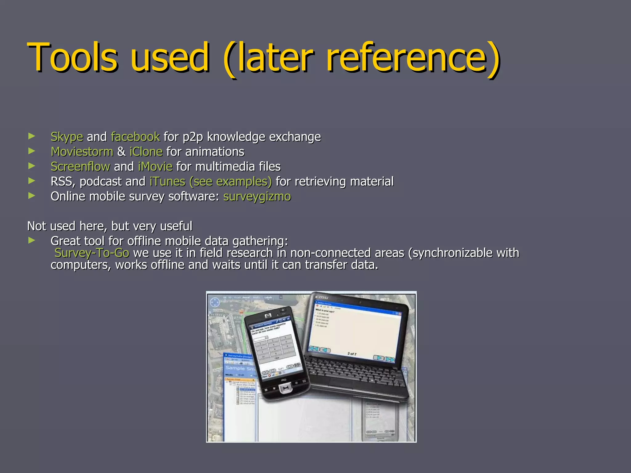 Lack of mobile standards ( html5 on the rise  with  W3C mobile web initiative ) Lack of interoperability of the mobile programs Relatively high investment cost: mobile devices, phone service fee, mobile IT help desk for technical problems Connectivity not assured and different per region Need more mobile theory research to really get the most out of the mobile possibilities Native apps => different approaches => time consuming (SDK’s) Augmented mobile learning is tough for limited budgets, but delivers more interactivity Real time feedback or content/context pick-up Time to find creative solutions And the many challenges we heard here … Challenges to tackle (cartoon by Nick D Kim,  nearingzero.net )  