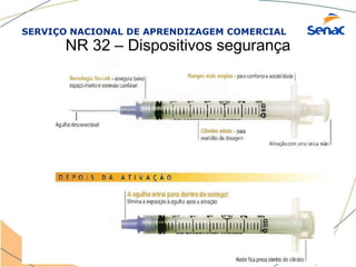 SERVIÇO NACIONAL DE APRENDIZAGEM COMERCIAL
NR 32 – Dispositivos segurança
 