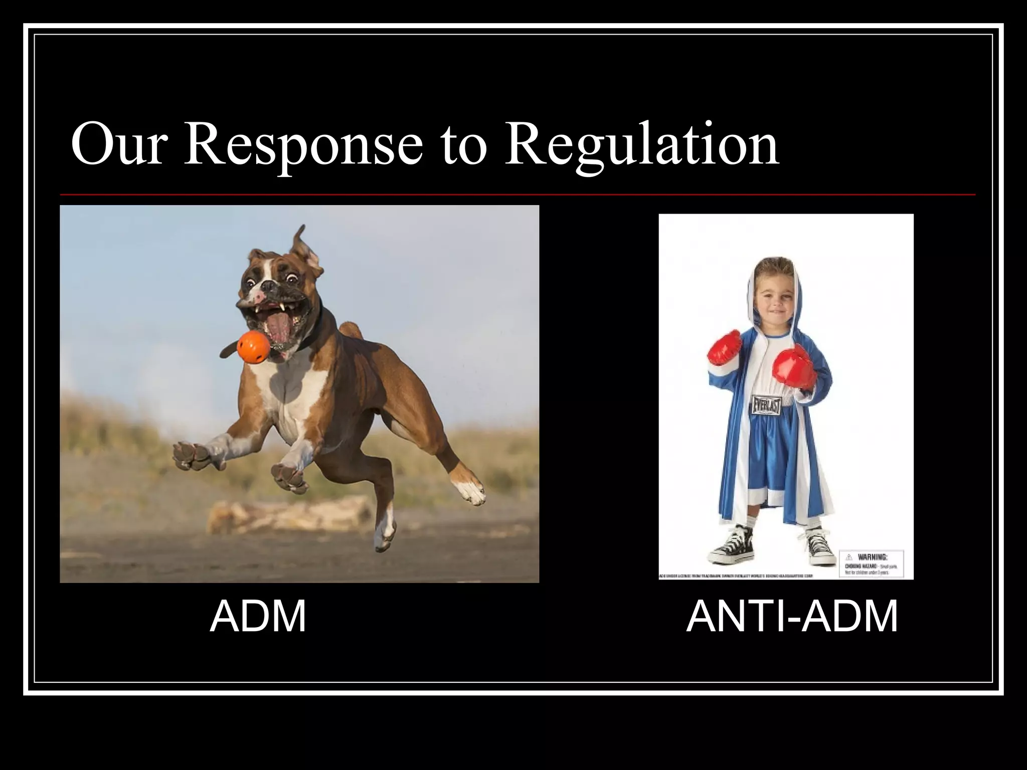 Our Response to Regulation
ADM ANTI-ADM