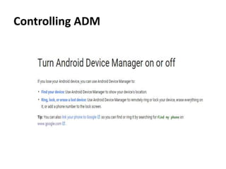 Controlling ADM
 
