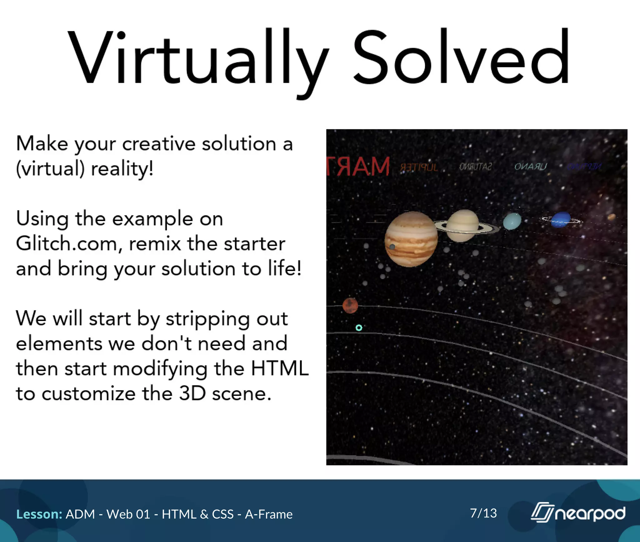 Lesson: ADM - Web 01 - HTML & CSS - A-Frame 7/13
 