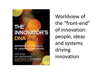 Worldview of
the “front-end”
of innovation:
people, ideas
and systems
driving
innovation
 