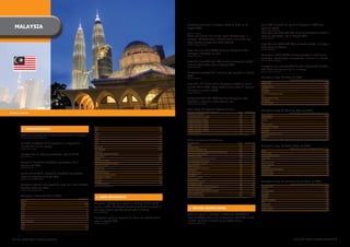 MALAySiA
                                                                                                                                         Entertainment	reach	in	Malaysia	stood	at	71%,	as	of	                                           Just	0.6%	of	overall	ad	spend	in	Malaysia	in	2009	was	
                                                                                                                                         August	2009.                                                                                   spent on digital.
                                                                                                                                                                                                                                        (SoURCe: the eDGe/nieLSen)

                                                                                                                                         (SoURCe: CoMSCoRe)                                                                             More	than	two	fifths	(41.9%)	of	online	Malaysians	visited	a	
                                                                                                                                         There	are	around	11.9	million	social	network	users	in	                                         news	or	information	site	in	August	2009.
                                                                                                                                         Malaysia.	Of	those	social	network	users,	9.4	million	say	                                      (SoURCe.CoMSCoRe)


                                                                                                                                         they	actively	manage	their	SNS	accounts.
                                                                                                                                         (SoURCe: UniVeRSAL MCCAnn)                                                                     More	than	two	thirds	(70.1%)	of	search	activity	in	Malaysia	
                                                                                                                                                                                                                                        takes	place	on	Google.
                                                                                                                                         More	than	one	third	(36%)	of	online	Malaysians	have	                                           (SoURCe: CoMSCoRe)


                                                                                                                                         arranged a first date via text.
                                                                                                                                         (SoURCe: SynoVAte)                                                                             More	than	a	third	(35%)	of	online	Malaysians	said	online	
                                                                                                                                                                                                                                        marketing "significantly increased their interest in a brand".
                                                                                                                                         More	than	two-fifths	(41.9%)	of	online	Malaysians	visited	                                     (SoURCe: DiGitAL MeDiA/tnS)


                                                                                                                                         news	or	information	sites	in	August	2009.
                                                                                                                                         (SoURCe: CoMSCoRe)                                                                             Malaysians are very receptive to online sponsored content,
                                                                                                                                                                                                                                        with	61%	recalling	seeing	it	in	a	survey.
                                                                                                                                         Malaysians averaged 83.1 searches per searcher in August                                       (SoURCe: DiGitAL MeDiA/tnS)


                                                                                                                                         2009.
                                                                                                                                         (SoURCe: CoMSCoRe)                                                                             Malaysia's top 10 Sites of 2009
                                                                                                                                                                                                                                                                              2009 AVeRAGe MonthLy UniqUe ViSitoRS ('000)
                                                                                                                                                                                                                                        GOOGLE	SITES	                                                                6,994
                                                                                                                                         More	than	2.6	million	online	Malaysians	visited	an	online	                                     yAHOO!	SITES	                                                                6,404
                                                                                                                                         gaming	site	in	2009.	They	visited	gaming	sites	on	average	                                     MICROSOFT	SITES	                                                             4,941
                                                                                                                                                                                                                                        FACEBOOK	                                                                    3,699
                                                                                                                                         5.3	times	a	month	in	2009.                                                                     FRIENDSTER	                                                                  2,927
                                                                                                                                         (SoURCe: CoMSCoRe)
                                                                                                                                                                                                                                        WIKIMEDIA	FOUNDATION	SITES	                                                  2,085
                                                                                                                                                                                                                                        AOL			                                                                       1,636
                                                                                                                                         Nearly	two	fifths	(38.26%)	of	online	Malaysians	have	                                          FOX	INTERACTIVE	MEDIA	                                                       1,623
                                                                                                                                                                                                                                        WORDPRESS	                                                                   1,447
                                                                                                                                         uploaded a video to a video sharing site.
                                                                                                                                         (SoURCe: UniVeRSAL MCCAnn)
                                                                                                                                                                                                                                        CBS	INTERACTIVE	                                                             1,431
                                                                                                                                                                                                                                        (SoURCe: CoMSCoRe WoRLD MetRix; AUDienCe: ALL PeRSonS 15+ At MALAySiA hoMe/WoRK LoCAtionS)



                                                                                                                                         how Long Malaysians Spend online                                                               Malaysia's top 10 Gaming Sites of 2009
                                                                                                                                         AVeRAGe tiMe SPent USinG inteRnet                                     ('000)     % of USeRS
Kuala Lumpur                                                                                                                             LESS	THAN	30	MINUTES	                                                     136	           4.3
                                                                                                                                                                                                                                                                              2009 AVeRAGe MonthLy UniqUe ViSitoRS ('000)
                                                                                                                                                                                                                                        ONLINE	GAMING	                                                               2,628
                                                                                                                                         30	MINUTES-LESS	THAN	1	HOUR	                                              477	          14.9
                                                                                                                                                                                                                                        yAHOO!	GAMES	                                                                  511
                                                                                                                                         1	HOUR-LESS	THAN	2	HOURS	                                               1,227	          38.5
                                                                                                                                                                                                                                        MINICLIP	                                                                      282
                                                                                                                                         2	HOURS-LESS	THAN	3	HOURS	                                                621	          19.5
                                                                                                                                                                                                                                        Y8                                                                             280
                                                                                                                                         3	HOURS-LESS	THAN	4	HOURS	                                                244	           7.6
                                                                                                                                                                                                                                        TRAVIAN	GAMES	                                                                 240
                                                                          35-44	                                                 12.1    4	HOURS-LESS	THAN	5	HOURS	                                                151	           4.7
                                                                                                                                                                                                                                        WILDTANGENT	NETWORK	                                                           229
                                                                                                                                         5	HOURS-LESS	THAN	6	HOURS	                                                 84	           2.6
          ❚ DeMoGR APhiCS                                                 45-54	                                                  4.7
                                                                                                                                         6	HOURS-LESS	THAN	7	HOURS	                                                 44	           1.4
                                                                                                                                                                                                                                        MSN	GAMES		                                                                    207
                                                                          55+	                                                    2.9                                                                                                   SPIL	GAMES	                                                                    181
                                                                          FEMALE                                                         7	HOURS	OR	MORE	                                                          208	           6.5
                                                                                                                                                                                                                                        NICKELODEON	CASUAL	GAMES	                                                      173
        There	are	currently	16.9	million	internet	users	in	Malaysia.      15-24	                                                  17.6
                                                                                                                                         (SoURCe : nieLSen MeDiA inDex MALAySiA; inDiViDUALS AGeD 15+ in PenninSULAR MALAySiA)
                                                                                                                                                                                                                                        EA	ONLINE	                                                                     168
        (SoURCe: inteRnetWoRLDStAtS/MCMC)                                 25-34	                                                 11.9                                                                                                   NEXON	                                                                         157
                                                                          35-44	                                                 10.6    What Malaysians do online                                                                      (SoURCe: CoMSCoRe WoRLD MetRix; AUDienCe: ALL PeRSonS 15+ At MALAySiA hoMe/WoRK LoCAtionS)

        By 2012, Malaysia's online population is expected to              45-54	                                                   4.1   feAtUReS USeD                                                         ('000)     % of USeRS
                                                                          55+	                                                     2.3
        number 20.4 million people.                                       StUDentS                                               33.5
                                                                                                                                         EMAIL	                                                                  2,777	            87   Malaysia's top 10 Retail Sites of 2009
                                                                                                                                         INTERNET	PHONE	                                                           349	          10.9
        (SoURCe: the eDGe/iDC)
                                                                          NON	STUDENTS	                                          66.5                                                                                                                                         2009 AVeRAGe MonthLy UniqUe ViSitoRS ('000)
                                                                                                                                         DOWNLOAD	SOFTWARE/FILE	                                                 1,019	          31.9
                                                                          EDUCATION	                                                                                                                                                    RETAIL	                                                                      3,335
                                                                                                                                         GATHER	INFO	ABOUT	PROD/SERVICE/COMPANy/RESEARCH	                        1,085	            34
                                                                                                                                                                                                                                        AMAZON	SITES	                                                                  783
        Malaysia	has	an	internet	penetration	rate	of	65.7%.               ELEMENTARy	SCHOOL	AND	BELOW	                            2.6    PURCHASE	PRODUCT/SERVICE	                                                 288	             9
                                                                                                                                                                                                                                        APPLE	WORLDWIDE	SITES	                                                         598
        (SoURCe: APiRA)                                                   HIGH	SCHOOL	                                           31.5    FINANCIAL	SERVICES	                                                       468	          14.7
                                                                          COLLEGE	                                               30.9                                                                                                   ALIBABA.COM                                                                    488
                                                                                                                                         INTERNATIONAL	NEWS/CURRENT	AFFAIRS	                                       647	          20.3
                                                                          MASTERS	AND	ABOVE	                                     35.1                                                                                                   DELL	                                                                          352
                                                                                                                                         LOCAL	NEWS/CURRENT	AFFAIRS	                                             1,261	          39.5
        Malaysia's household broadband penetration rate is                MonthLy hoUSehoLD inCoMe                                       READ	ELECTRONIC	MAGAZINE	                                                 187	           5.9
                                                                                                                                                                                                                                        HEWLETT	PACKARD	                                                               194
                                                                                                                                                                                                                                        yAHOO!	SHOPPING	                                                               182
        between	25-26%.	                                                  LESS	THAN	RM1,000	                                        8    LISTEN	TO	MUSIC	                                                          438	          13.7
                                                                                                                                                                                                                                        WARESEEKER	                                                                    139
        (SoURCe: the eDGe)                                                RM1,001-3000	                                          46.1    WATCH	MOVIE/TV	PROGRAMME	                                                 530	          16.6
                                                                          RM3,001-5,000	                                         27.5                                                                                                   AMERICANGREETINGS	PROPERTy	                                                    138
                                                                                                                                         PLAy	GAMES	                                                               939	          29.4
                                                                          MORE	THAN	RM5,000	                                     18.4                                                                                                   KASPERSKY-LABS                                                                  80
                                                                                                                                         USE	ICQ/MESSAGING	                                                      1,793	          56.2
        By the end of 2010, household broadband penetration               yeARS of inteRnet USAGe                                                                                                                                       SAMSUNG	GROUP	                                                                  63
                                                                                                                                         JOB	HUNTING	                                                              213	           6.7
        rates	are	expected	to	reach	50%.                                  LESS	THAN	12	MONTHS	                                   21.4    EDUCATION	SERVICES	                                                       357	          11.2
                                                                                                                                                                                                                                        (SoURCe: CoMSCoRe WoRLD MetRix; AUDienCe: ALL PeRSonS 15+ At MALAySiA hoMe/WoRK LoCAtionS)

        (SoURCe: CoMMteCh ASiA/MiMoS)                                     1-3	yEARS	                                             32.7    CLASSIFIED ADS                                                            110            3.4
                                                                          3-5	yEARS	                                             18.9    PARTICIPATE	IN	AUCTION	                                                   113	           3.5   Malaysia's top 10 entertainment Sites of 2009
                                                                          5	yEARS	AND	ABOVE	                                       27
        Malaysia's	internet	user	population	grew	at	a	rate	of	357%	                                                                      TO	BLOG/READ	BLOG	                                                        888	          27.8                                         2009 AVeRAGe MonthLy UniqUe ViSitoRS ('000)
                                                                          (SoURCe: APiRA; CoMSCoRe)                                      DOWNLOAD	VIDEO/TV	PROGRAMMES/MOVIES	                                      505	          15.8   ENTERTAINMENT	                                                               6,458
        between	2000	and	2009.                                                                                                           LISTEN	TO	LOCAL	RADIO	STATIONS	                                           150	           4.7   yOUTUBE	                                                                     4,090
        (SoURCe: inteRnetWoRLDStAtS)
                                                                                                                                         LISTEN	TO	INTERNATIONAL	RADIO	STATIONS	                                    73	           2.3   CBS	INTERACTIVE	                                                             1,431
                                                                                                                                         SOCIAL	NETWORKING	                                                      1,096	          34.3   AOL	MUSIC	                                                                   1,198
        Malaysia's internet Users 2009                                                                                                   USING	SEARCH	ENGINES	                                                   1,636	          51.3   PPSTREAM	                                                                      733
                                                            % of USeRS      ❚ USeR BehAVioUR                                             (SoURCe : nieLSen MeDiA inDex MALAySiA; inDiViDUALS AGeD 15+ in PenninSULAR MALAySiA)          METACAFE	                                                                      725
        GenDeR                                                                                                                                                                                                                          REAL.COM	NETWORK	                                                              675
                                                                                                                                                                                                                                        VEVO	                                                                          639
        MALE		                                                     53.4   Malaysian internet users spent an average of 14.1 hours                                                                                                       DIGITAL	FIVE	                                                                  626
        FEMALE	                                                    44.6
                                                                          online	in	2009,	the	second	lowest	amount	of	time	spent	in	                                                                                                    VIACOM	DIGITAL	                                                                622
        AGe
        15-24	                                                      38    the region (India was the lowest with 11 hours).
                                                                                                                                           ❚ onLine ADVeRtiSinG                                                                         GORILLA	NATION	                                                                575
                                                                                                                                                                                                                                        (SoURCe: CoMSCoRe WoRLD MetRix; AUDienCe: ALL PeRSonS 15+ At MALAySiA hoMe/WoRK LoCAtionS
        25-34	                                                      26    (SoURCe: CoMSCoRe)

        35-44	                                                      23                                                                   Online	ad	spend	in	Malaysia	in	2009	was	estimated	to	
        45-54	                                                       9                                                                   come	to	US$26	million	and	is	forecast	to	reach	$34	million	
        55+	                                                         5
                                                                          Malaysians spend an average 2.8 hours on entertainment
        AGe By GenDeR                                                     sites	in	August	2009.                                          in	2010.	By	2012,	it	should	reach	US$48	million.
                                                                                                                                         (SoURCe: ZenithoPtiMeDiA)
        MALE                                                              (SoURCe: CoMSCoRe)

        15-24	                                                     20.1
        25-34	                                                     13.6




 42 asia pacific digital marketing yearbook                                                                                                                                                                                                                                        asia pacific digital marketing yearbook 43
 