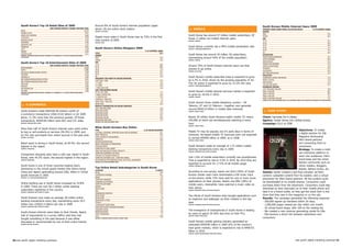 South Korea's top 10 Retail Sites of 2009                                               Around	9%	of	South	Korea's	internet	population	(aged	                                                                                           South Korean Mobile internet Users 2009
       RETAIL	
                                                2009 AVeRAGe MonthLy UniqUe ViSitoRS ('000)
                                                                                     19,797
                                                                                               above 18) are online stock traders.                                                 ❚ MoBiLe                                                    inteRnet USeRS USinG MoBiLe AS ACCeSS DeViCe                         % of inteRnet USeRS
                                                                                               (SoURCe: KCC/KiSA)                                                                                                                              GenDeR
       GMARKET.CO.KR	                                                                  9,921                                                                                                                                                   MALE	                                                                                     70.5
       NAVER.COM	SHOPPING	                                                             6,609                                                                                     South	Korea	has	around	47	million	mobile	subscribers.	Of	     FEMALE	                                                                                   69.5
       11ST.CO.KR	                                                                     5,579   Digital	music	sales	in	South	Korea	rose	by	53%	in	the	first	
                                                                                                                                                                                 those,	6	million	are	mobile	internet	users.                   AGe
       SAMSUNG	GROUP	                                                                  5,345   nine	months	of	2009.                                                              (SoURCe: yonhAP)                                              10-19	                                                                                    76.1
       INTERPARK	                                                                      5,169   (SoURCe: ifPi)
                                                                                                                                                                                                                                               20-29	                                                                                    99.2
       GSESHOP.CO.KR	                                                                  3,115                                                                                                                                                   30-39	                                                                                    96.3
       SHINSEGAE	                                                                      2,852                                                                                     South	Korea	currently	has	a	99%	mobile	penetration	rate.
       LOTTE	                                                                          2,758   South Korea's online Shoppers 2009                                                (SoURCe: CoMPAnieSAnDMARKetS)
                                                                                                                                                                                                                                               40-49	                                                                                    57.7
                                                                                                                                                         % of inteRnet USeRS                                                                   50-59	                                                                                    42.3
       DNSHOP	                                                                         2,654                                                                                                                                                   60+	                                                                                      36.2
       ALADDIN.CO.KR	                                                                  2,311   totAL                                                                     62.3
       (SoURCe: CoMSCoRe WoRLD MetRix; AUDienCe: ALL PeRSonS 15+ At SoUth KoReA hoMe/WoRK      GenDeR                                                                            South	Korea	has	around	20	million	3G	subscribers,	            oCCUPAtion
                                                                                                                                                                                                                                               PROFESSIONALS/MANAGERS	                                                                   79.4
       LoCAtionS)
                                                                                               MALE	                                                                      55.6   representing around 44% of the mobile population.
                                                                                               FEMALE	                                                                    70.3   (SoURCe: yonhAP)
                                                                                                                                                                                                                                               OFFICE	WORKERS	                                                                           89.4
                                                                                                                                                                                                                                               SERVICE/SALES                                                                             30.4
       South Korea's top 10 entertainment Sites of 2009                                        AGe
                                                                                                                                                                                                                                               PRODUCTION	WORKERS	                                                                       51.6
                                                                                               12-19		                                                                    68.0
                                                2009 AVeRAGe MonthLy UniqUe ViSitoRS ('000)
                                                                                               20-29	                                                                     88.6
                                                                                                                                                                                 Around	70%	of	South	Korean	internet	users	use	their	          AGRICULTURE/FISHING	                                                                      41.0
       ENTERTAINMENT	                                                                23,666
       GOMTV	                                                                        13,880    30-39	                                                                     73.5   phones to go online.                                          STUDENTS	                                                                                 70.2
                                                                                               40-49	                                                                     44.1   (SoURCe: KCC/KiDA)                                            HOUSEWIVES	                                                                               64.4
       SBS	(SEOUL	BROADCASTING	SySTEM)	                                                6,798                                                                                                                                                   NOT	EMPLOyED/OTHER	                                                                       37.2
       TAGSTORy	                                                                       6,510   50-59	                                                                     30.1
                                                                                               60+	                                                                       16.0                                                                 eDUCAtion
       PANDORA.TV	                                                                     6,389                                                                                     South Korea's mobile subscriber base is expected to grow      ELEMENTARy	SCHOOL	AND	BELOW	                                                              37.2
       KBS	(KOREAN	BROADCASTING	SySTEM)	                                               6,023   fReqUenCy PeR Month of onLine ShoPPinG
                                                                                               LESS	THAN	1	TIME	                                                          39.9   by	6.7%	in	2010,	driven	by	the	growing	popularity	of	3G.	     MIDDLE	SCHOOL	                                                                            71.9
       MBC	(MUNHWA	BROADCASTING	CORP.)	                                                5,319                                                                                                                                                   HIGH	SCHOOL	                                                                              73.1
       CBS.CO.KR	                                                                      5,307   1-2	TIMES	                                                                 19.9   The	3G	sector	is	expected	to	grow	by	15.3%	this	year.         COLLEGE	AND	ABOVE	                                                                        87.3
       NOWCOM	                                                                         3,604   2-3	TIMES	                                                                 25.6   (SoURCe: CoMPAnieSAnDMARKetS)
                                                                                               3	TIMES	AND	OVER	                                                          14.6                                                                 hoUSehoLD inCoMe
       CBS	INTERACTIVE	                                                                3,390                                                                                                                                                   LESS	THAN	KRW1	MILLION	                                                                   64.8
                                                                                               LASt tiMe ShoPPeD onLine
       yOUTUBE	                                                                        3,386
       (SoURCe: CoMSCoRe WoRLD MetRix; AUDienCe: ALL PeRSonS 15+ At SoUth KoReA hoMe/WoRK      IN	THE	LAST	WEEK	                                                           8.1   South Korea's mobile internet services market is expected     KRW1-2	MILLION	                                                                           68.1
                                                                                                                                                                                                                                               KRW2-3	MILLION	                                                                           68.7
       LoCAtionS)                                                                              1	WEEK-1	MONTH	AGO	                                                        15.3   to	grow	by	16.5%	in	2010.                                     KRW3-4	MILLION	                                                                           71.3
                                                                                               1-6	MONTHS	AGO	                                                            25.9   (SoURCe: yonhAP)

                                                                                               6	MONTHS-1	yEAR	AGO	                                                         13                                                                 MORE	THAN	KRW4	MILLION	                                                                   73.1
                                                                                                                                                                                                                                               (SoURCe: KCC/KiSA noVeMBeR 2009; % of inteRnet USeRS thAt ACCeSS the inteRnet ViA theiR MoBiLe)
                                                                                               MORE	THAN	1	yEAR	AGO	                                                       8.3
                                                                                               NEVER	USED	                                                                29.4
                                                                                                                                                                                 South	Korea's	three	mobile	telephony	carriers	–	SK	
         ❚ e-CoMMeRCe                                                                          MonthLy exPenDitURe on onLine ShoPPinG                                            Telecom,	KT	and	LG	Telecom	–	together	now	generate	
                                                                                               LESS	THAN	KRW10,000	                                                       15.8   around	KRW2.8	trillion	in	mobile	data	revenues.
       South	Koreans	made	KRW166.90	trillion's	worth	of	                                       KRW10,000-20,000	                                                          10.5   (SoURCe: KoReA tiMeS)                                           ❚ CASe StUDy
                                                                                               KRW20,000-30,000	                                                          13.5
       e-commerce	transactions	(US$133.82	billion)	in	Q2	2009	                                 KRW30,000-50,000	                                                          20.1
       alone,	11.3%	more	than	the	previous	quarter.	Of	those	                                  KRW50,000-100,000	                                                         28.4   Nearly	26	million	South	Koreans	watch	mobile	TV,	nearly	      Client: Hachette Ein*s Media
       transactions,	KRW4.84	trillion	were	B2C	and	C2C	sales.	                                 KRW100,000	AND	OVER	
                                                                                               (SoURCe: KCC/KiSA noVeMBeR 2009)
                                                                                                                                                                          11.7   250,000	of	which	are	simultaneously	watching	it	every	        Agency:	Isobar	Korea	(Ion	Global	Korea)
       (SoURCe: joonAnG DAiLy/nSo)
                                                                                                                                                                                 hour.                                                         Campaign: ELLE	at	ZINE
                                                                                                                                                                                 (SoURCe: KoReA tiMeS)
                                                                                               What South Koreans Buy online
       More than half of South Korea's internet users went online                              iteM                                                     % of onLine ShoPPeRS                                                                                                    objectives: To create
       to	buy	or	sell	products	or	services	(56.4%)	in	2009,	and	                               CLOTHING,	FOOTWEAR,	SPORTING	GOODS	AND	ACCESSORIES		                      63.7	   Mobile TV may be popular, but it's early days in terms of
                                                                                                                                                                                                                                                                                a digital solution for Elle
       62.3%	only	purchased	from	online	sources	in	the	past	year.                              MUSIC	PRODUCTS		                                                          40.3    revenues. Ad-based mobile TV revenues were not expected
                                                                                               VIDEO	(MOVIES/TV	PROGRAMMES)		                                            31.7	                                                                                                  Magazine showcasing
       (SoURCe: KCC/KiSA)
                                                                                                                                                                                 to	exceed	KRW40	billion	in	2009,	as	in	2008.
                                                                                               COSMETICS                                                                 30.4    (SoURCe: KoReA tiMeS)                                                                          Elle's brand partners
                                                                                               BOOKING/RESERVATIONS		                                                    27.5	
       Retail	reach	is	strong	in	South	Korea,	at	69.4%,	the	second	                            BOOKS,	MAGAZINES	OR	NEWSPAPERS		                                          27.3                                                                                                   and connecting them to
       highest in the region.                                                                  FOOD/GROCERIES			                                                         13.2	   South	Koreans	made	an	average	of	1.72	million	mobile	                                          consumers.
       (SoURCe: CoMSCoRe)                                                                      COMPUTER	OR	VIDEO	GAMES		                                                 12.1    banking	transactions	every	day	in	2009.                                                        Strategy: To create a multi-
                                                                                               HOME	APPLIANCES/ELECTRONIC	PRODUCTS	                                      11.5    (SoURCe: joonGAnG DAiLy/BAnK of KoReA)
                                                                                               COMPUTER	EQUIPMENTS	OR	PARTS	                                              9.7                                                                                                   use interactive platform to
       Comparison shopping sites have a sold user based in South                               TODDLER	OR	CHILDREN	PRODUCTS	                                              9.4
                                                                                                                                                                                 Just	1.6%	of	mobile	subscribers	currently	use	smartphones.	                                    reach two audiences: Elle's
       Korea, with 44.2% reach, the second highest in the region.                              COMPUTER	SOFTWARE	(EXCL.	COMPUTER	GAMES)	                                  5.8
       (SoURCe: CoMSCoRe)                                                                      PHOTOGRAPHIC/TELECOMMUNICATIONS	OR	OPTICAL	EQUIPMENTS	                     2.8    That	is	expected	to	rise	to	4.5%	in	2010.	By	2012	they	are	                                    brand base and the online
                                                                                               (SoURCe: KCC/KiSA noVeMBeR 2009)
                                                                                                                                                                                 expected	to	account	for	17.5%	of	all	mobile	usage.                                             fashion community such as
       South Korea is one of three countries leading Asia's                                                                                                                      (SoURCe: joonAnG DAiLy)                                                                        online readers, bloggers,
       dominance in the virtual goods market (the others being                                 top online Retail Subcategories in South Korea
                                                                                               CAteGoRy                                                              % ReACh
                                                                                                                                                                                                                                                                                stylists, fashion lovers, etc.
       China	and	Japan)	generating	around	US$1	billion	in	virtual	                             RETAIL		                                                                  69.4
                                                                                                                                                                                 According to one survey, nearly one third (30%) of South      Details: Isobar created a site that included: all Elle's
       goods	revenues	in	2009.                                                                 COMPARISON	SHOPPING		                                                     44.2    Korean mobile users have downloaded a full music track        content; uploaded content from its readers; and a virtual
                                                                                               BOOKS                                                                      8.2
       (SoURCe: +8*/ViRtUALGooDSneWS.CoM)
                                                                                                                                                                                 on the phone, while 13% have paid for one or more music       showroom for Elle's brand partners. All the content could
                                                                                               COMPUTER	HARDWARE		                                                       11.9
                                                                                               CONSUMER	ELECTRONICS		                                                    25.3    applications	on	their	phones.	Nearly	one	fifth	(18%)	of	      be downloaded on to mobile phones. Consumers could
       Online banking use in South Korea increased by 24.8%                                    COMPUTER	SOFTWARE		                                                       10.1    mobile users, meanwhile, have watched a music video on        purchase direct from the showroom. Consumers could also
       in	2009.	There	are	now	59.2	million	online	banking	                                     APPAREL		                                                                 11.9
                                                                                                                                                                                 their phone.
                                                                                               HEALTH	CARE		                                                              0.6                                                                  download an item (barcode) on to their mobile phone and
       subscribers registered in the country.                                                  MALL		                                                                    15.2
                                                                                                                                                                                 (SoURCe: MiDeMnet/MUSiC MAtteRS/SynoVAte)
       (SoURCe: joonGAnG DAiLy/BAnK of KoReA)                                                                                                                                                                                                  take it to a brand outlet, so they get the exact item in the
                                                                                               FRAGRANCES/COSMETICS		                                                     2.4
                                                                                               RETAIL-MUSIC		                                                             2.1    Two thirds of South Koreans have bought applications such     store that they saw in the magazine or on the site.
       South Koreans now make an average 28 million online                                     RETAIL-FOOD		                                                              1.9
                                                                                                                                                                                 as ringtones and wallpaper via their mobiles in the last      Results: The campaign generated the following response:
                                                                                               DEPARTMENT	STORES		                                                       16.1
       banking	transactions	every	day,	representing	some	29.5	                                                                                                                   year.                                                         - 200,000 signed up members within 20 days.
                                                                                               TICKETS                                                                    4.2
       trillion	won	(US$25.4	billion)	per	day	in	2009.                                         FLOWERS/GIFTS/GREETINGS			                                                 1.5    (SoURCe: MiDeMnet/MUSiC MAtteRS/SynoVAte)                     - 1,000,000 pages viewed per day within one month.
       (SoURCe: joonGAnG DAiLy/BAnK of KoReA)
                                                                                               JEWELLERy/LUXURy	GOODS/ACCESSORIES		                                       0.6
                                                                                                                                                                                                                                               -	26	virtual	brand	shops,	with	100	on	the	waiting	list.
                                                                                               CONSUMER	GOODS		                                                           0.0
                                                                                                                                                                                 The emergence of smartphones in South Korea is leading        -	We	created	a	new	revenue	generating	model	for	Elle.
       South	Korean	internet	users	listen	to	their	friends.	Nearly	                            SPORTS/OUTDOOR		                                                           0.9
                                                                                                                                                                                 its users to spend 20-30% less time on their PCs.
       half of respondents to a survey (48%) said they had
                                                                                               HOME	FURNISHINGS		                                                         1.0
                                                                                                                                                                                 (SoURCe: KoReA tiMeS/etRi)
                                                                                                                                                                                                                                               - Elle became a direct link between advertisers and
                                                                                               TOyS		                                                                    0.6S
       bought something in the past because it was either                                      (SoURCe: CoMSCoRe WoRLD MetRix, AUGUSt 2009)                                                                                                    consumers.
       discussed or recommended by one of their online friends.                                                                                                                  South Korea's mobile gaming industry generated an
       (SoURCe: BRitiSh CoUnCiL)
                                                                                                                                                                                 estimated	KRW299	billion	in	2009	(6%	of	the	country's	
                                                                                                                                                                                 total	game	market),	which	is	expected	to	rise	to	KRW332	
                                                                                                                                                                                 billion in 2010.
                                                                                                                                                                                 (SoURCe: CReDit SUiSSe/KoReA GAMe White BooK)




60 asia pacific digital marketing yearbook                                                                                                                                                                                                                                                  asia pacific digital marketing yearbook 61
 