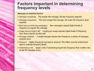 Factors important in determining frequency levels 