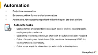ADManager Plus Active Directory Management & Reporting | PDF