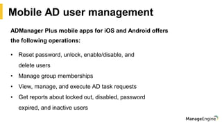 ADManager Plus Active Directory Management & Reporting | PDF