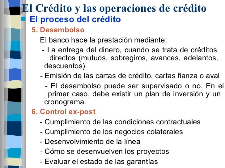 El crédito y las operaciones de crédito