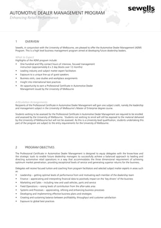 Automotive Dealer Management Program | PDF
