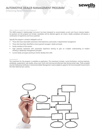 Automotive Dealer Management Program | PDF